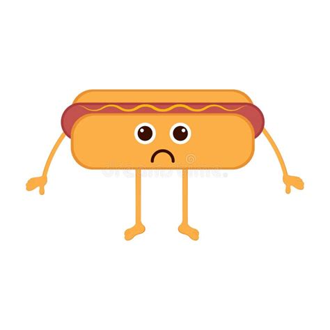 Le Hot Dog Triste Disolement Font Dans Le Genre Tragique Illustration