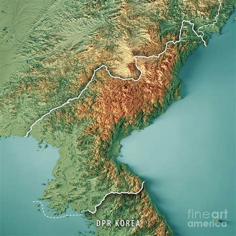 3d Topography Map Of North Korea Bản đồ Trái đất Korea