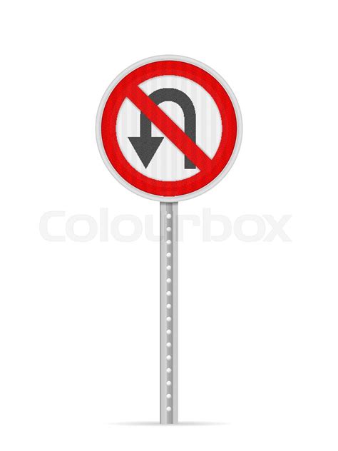 No U Turn Road Sign Stock Vector Colourbox