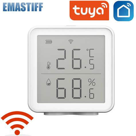 Emastiff Tuya Wifi Smart Temperature And Humidity Sensor Lcd Display