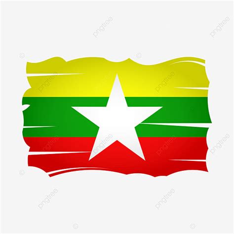 Gambar Desain Vektor Png Bendera Myanmar Myanmar Bendera Png Png Dan