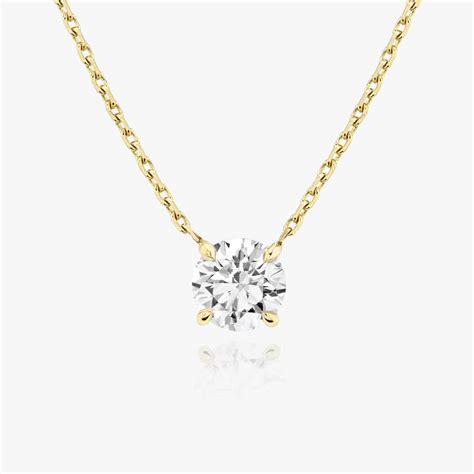 solitaire diamond necklace sustainably created diamonds vrai