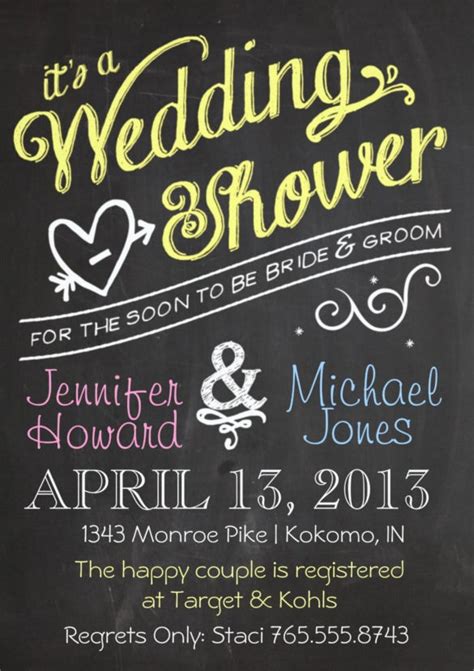 couples wedding shower invitations templates free