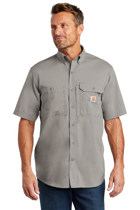 Carhartt Mens Force Ridgefield Moisture Wicking Short Sleeve Button Do