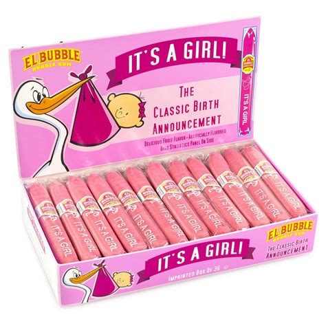 Its A Girls Pink Bubble Gum Cigar Box 36 Count Bubble Gum Cigars Pink Bubbles Bubbles
