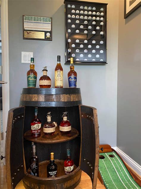 double door bourbon barrel cabinet home and garden bourbon barrels