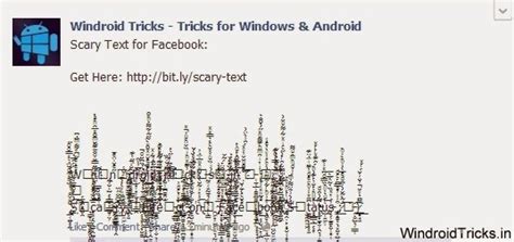 Zalgo text generator is one of the best website for generating ugly and weird looking text. WindroidTricks.in Testing: Make Scary Status on Facebook using Zalgo Text Generator