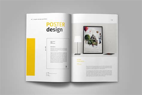 Graphic Design Portfolio Template On Yellow Images Creative Store