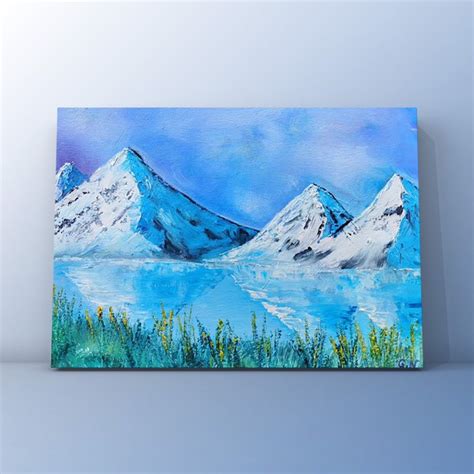 Oil Painting View Of Mountain Oil Painting Mountain Landscape Etsy Uk