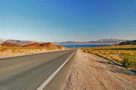 Road From Lake Mead Near Hoover Dam Stock Photo Image Of Nature Lake