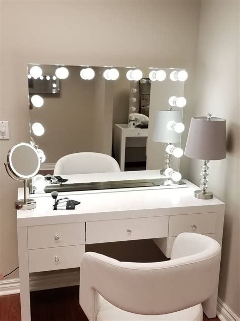 Xxl Bluetooth® Hollywood Forever Lighted Vanity Mirror W Sliding Dimmer And Dual Outlets