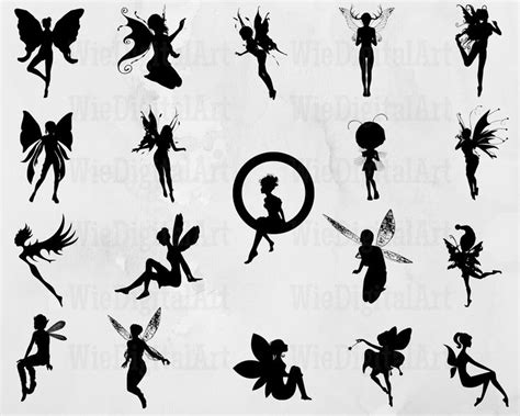 The Silhouettes Of Various Fairy Tale Characters Are Shown