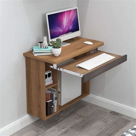 Shelf Floating Table Space Saving Hanging Computer Table Wall Mounted