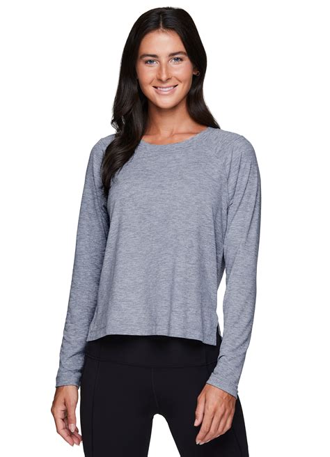 rbx active women s relaxed fit cropped long sleeve ultra soft t shirt