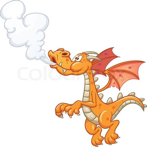 As an added lavish feature, the pipe can also rotate seamlessly on a rack of jade, while the mouth and wings of dragon simultaneously open up with a quick press. Cartoon orange smoking dragon. Vector clip art ...