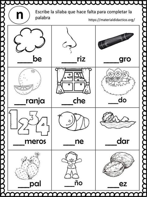 Palabras Con La Letra N Para Niños De Preescolar Importancia De Niño