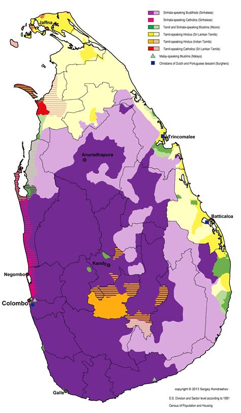 Distribution Of Languages And Religious Groups In Sri Lanka 1981 3500