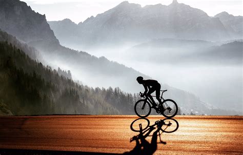 Photo Wallpaper Road Mountains Nature Athlete Cyclist Road Bike