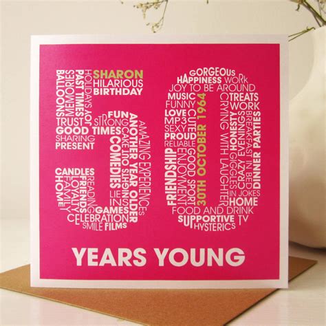 Personalised 50th Birthday Card By Mrs L Cards