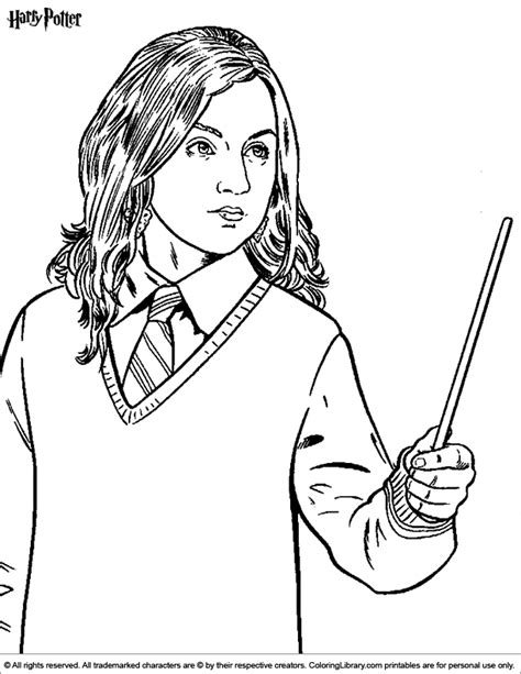 Hermione Harry Potter Coloring Pages Reynaldoilkirk