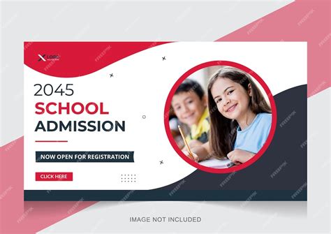 Premium Vector | Modern school education admission youtube thumbnail