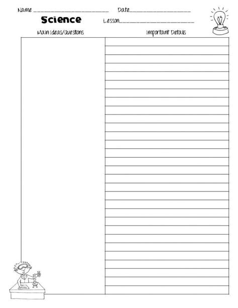 Sample The Idea Backpack Cornell Notes Templates For Science Middle School