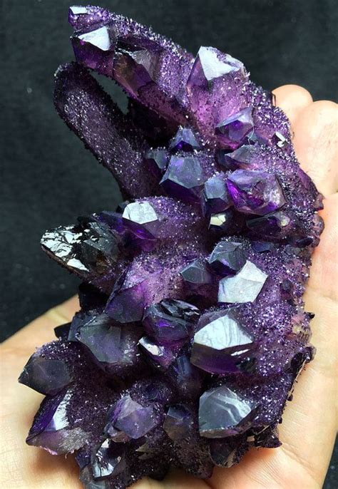 One of the spirit quartz miners struck it lucky and hit a pocket of the most gorgeous deep purple amethyst crystals and i was in the right place at the right time and bought up the lot! 248g Beautiful Quartz Crystal cluster specimen Amethyst ...