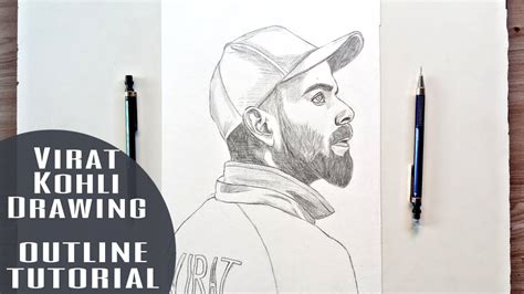 How To Draw Virat Kohli Outline Tutorial Virat Kohli Drawing Youtube