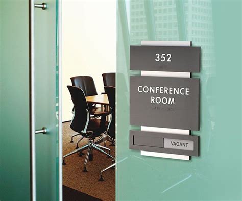Fusion Ada Conference Room Interior Sign With Updateable Slider