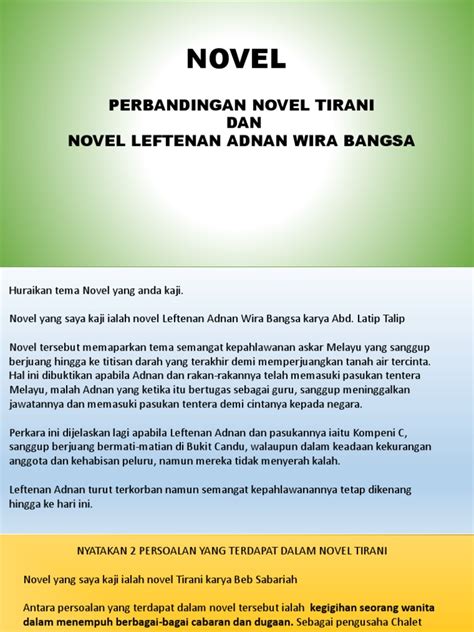 Contoh Jawapan Tema Novel Leftenan Adnan  Novel Leftenan Adnan