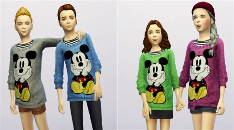 Sims 4 Ccs The Best Mickey Mouse Sweaters For Boys And Girls By Rusty