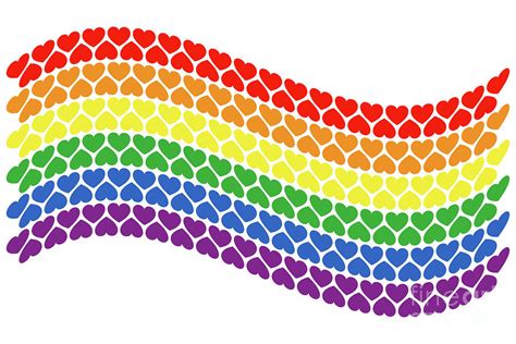 Rainbow Lgbt Flag With Heart Shapes Wavy Gay Pride Flag Digital Art By My Xxx Hot Girl