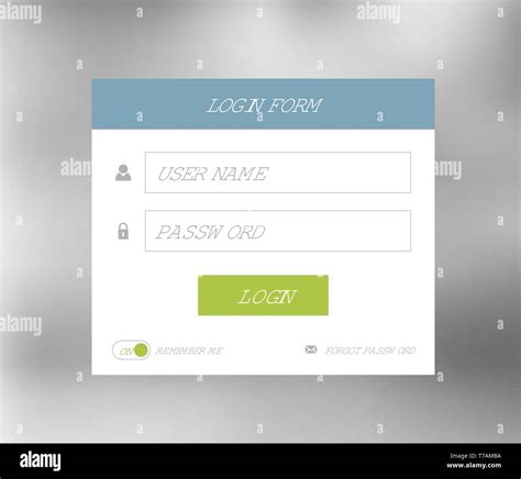 Vector Login Form Template Design With Simple Modern Flat User