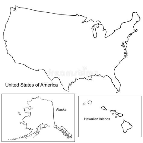 Gebiet Von Den Vereinigten Staaten Von Amerika Mit Kontur Vektor