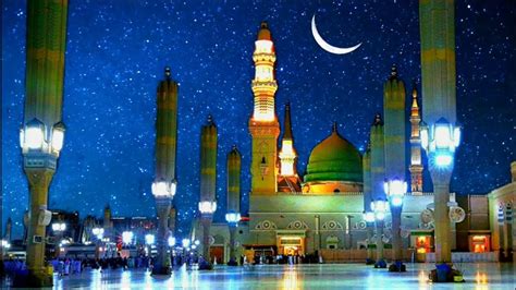 Beautiful view of the holy mosque madina almanawarah. Makka Madina night Background video makka Madina full HD ...