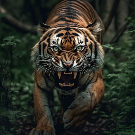Fierce Majesty Tiger In The Forest By Prajinsp On Deviantart
