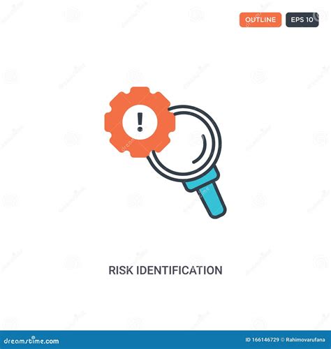 2 Color Risk Identification Concept Line Vector Icon Isolated Two
