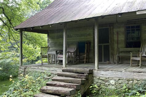 Cabin Porch Log Cabin Cooking