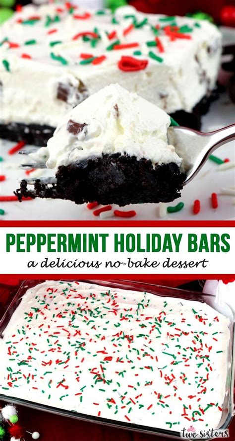 Peppermint Holiday Bars A Delicious No Bake Dessert A Yummy