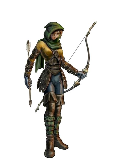 Female Human Ranger Archer Pathfinder Pfrpg Dnd Dandd D20 Fantasy