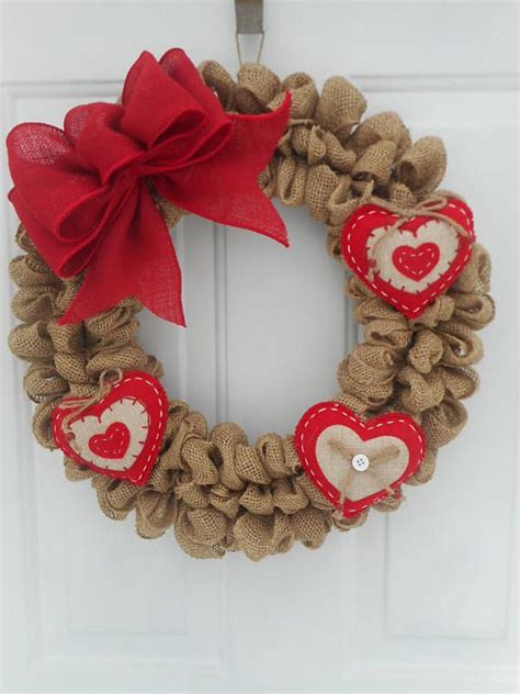 Valentine Wreath Burlap Valentine Wreath Burlap Heart Wreath Etsy