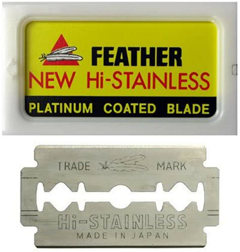 100 Feather Hi Stainless Platinum Double Edge Shaving Safety Razor Blades Mens Razor Blades