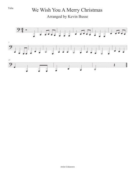 We Wish You A Merry Christmas Easy Key Of C Tuba Sheet Music Kevin