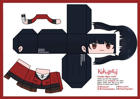 Papercraft De Anime Para Imprimir Kakegurui Yumeko Paper Craft Paper