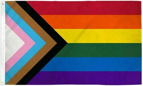 Progress Pride Rainbow Flag 3x5ft Lgbtq Gay Lesbian Trans People Of
