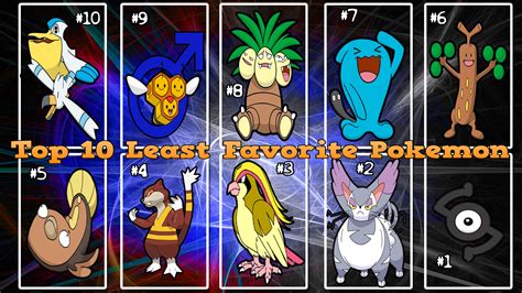 Top 10 Least Favorite Pokemon By Randompeak On Deviantart