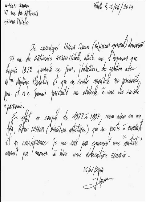 Lettre T Moignage Bonne M Re Exemple Attestation Bon Pere De Famille