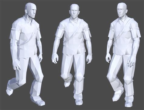 3d Model Low Poly Male 03 Animated Vr Ar Low Poly Rigged Animated Hot