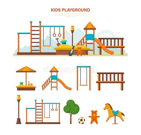 Childrens Playground Vector Stock Illustrations 1174 Childrens