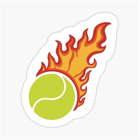 Flaming Tennis Ball Sticker Sticker For Sale By Artsyginga Redbubble